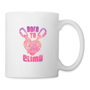 Karabiner und herzförmiges Seil BORN TO CLIMB - Tasse - Weiß - Rechts