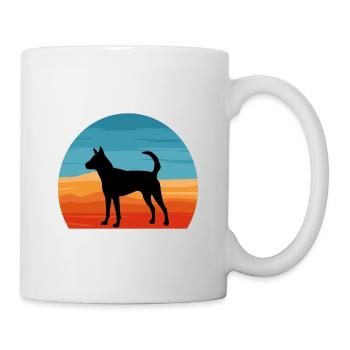 Formosan Mountain Dog Love Silhouette Retro Sunset - Mug blanc - blanc - Droite