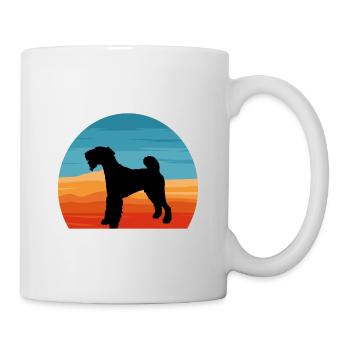 Lakeland Terrier Dog Lover Silhouette Retro Sunset - Mug blanc - blanc - Droite