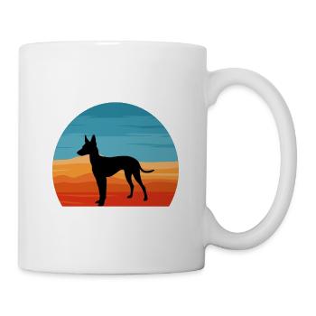 Cirneco Dell Etna Dog Love Silhouette Retro Sunset - Mug - white - Right