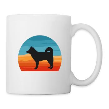 Alaskan Klee Kai Dog Lover Silhouette Retro Sunset - Mug blanc - blanc - Droite