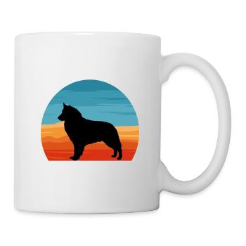 Bohemian Shepherd Dog Love Silhouette Retro Sunset - Mug - white - Right