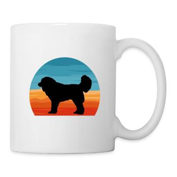 Georgischer Schäferhund Liebe Silhouette Retro Sonnenuntergang - Tasse - Weiß - Rechts