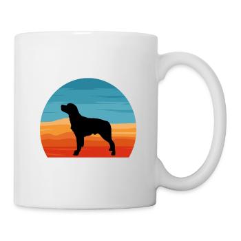 French Brittany Dog Love Silhouette Vintage Sunset - Mug - white - Right