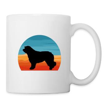 Katalanische Schäferhund Hund Liebhaber Silhouette Retro Sonnenuntergang - Tasse - Weiß - Rechts
