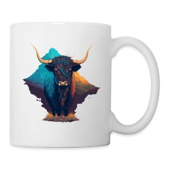 Bunte Yak - Tasse - Weiß - Rechts