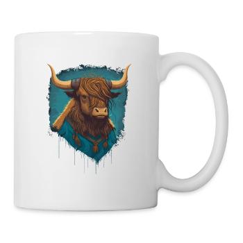 Yak im Hemd - Tasse - Weiß - Rechts