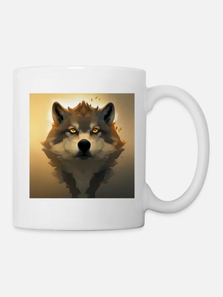 Wolf portrait - Mug - white