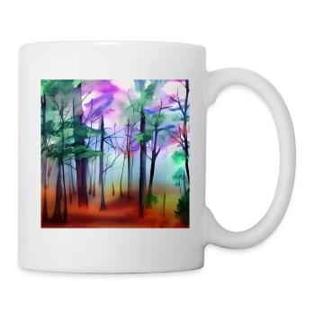Aquarelle forêt nature - Mug blanc - blanc - Droite