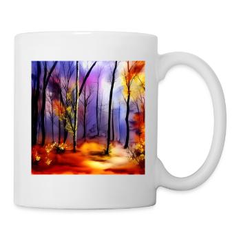 Magischer Aquarell-Naturwald - Tasse - Weiß - Rechts