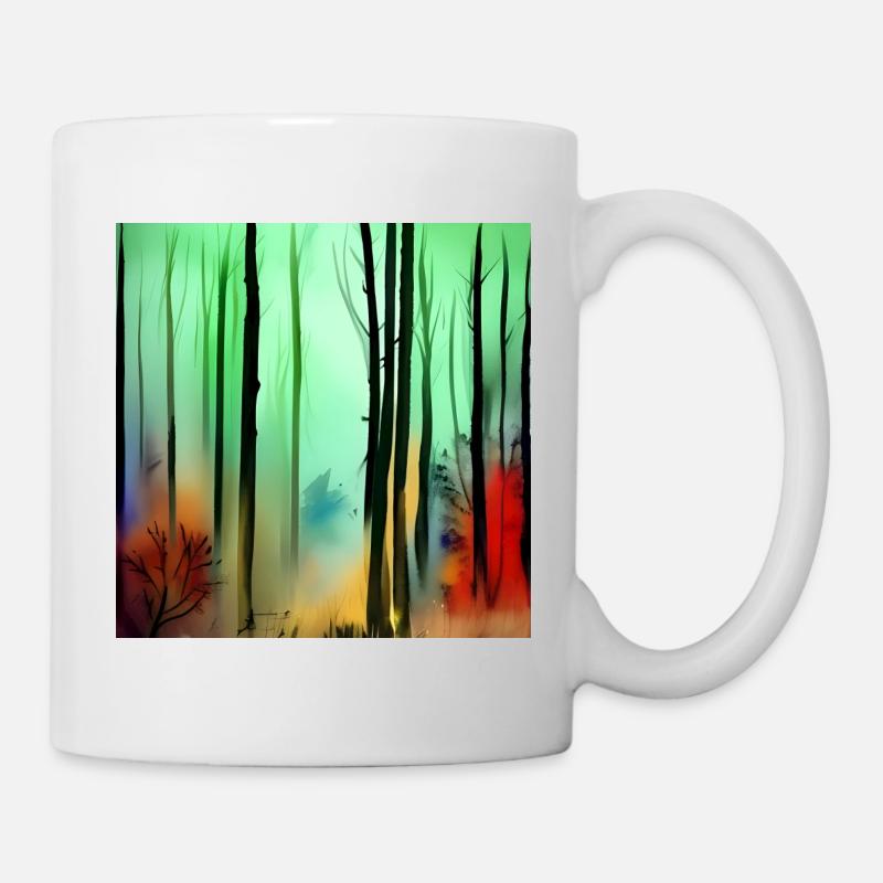 Forêt d’aquarelle d’automne - Mug blanc - blanc