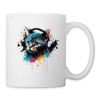 Musik Katze - Tasse - Weiß - Rechts