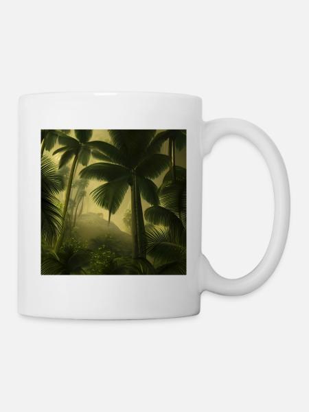 Une forêt avec des palmiers - Mug blanc - blanc