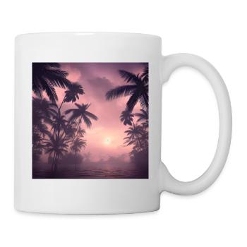 Soirée au milieu des palmiers - Mug blanc - blanc - Droite