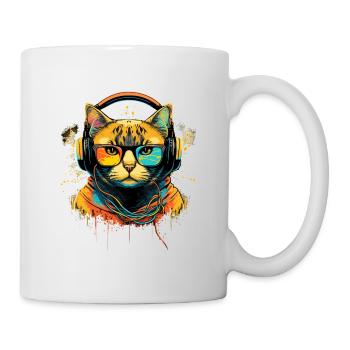 DJ Cat - Mug blanc - blanc - Droite