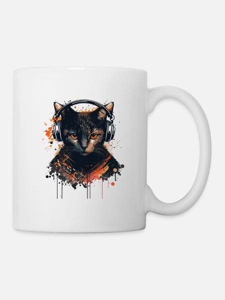 Gamer Katze - Tasse - Weiß