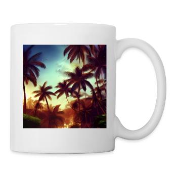 Abend in der Dschungelkunst - Tasse - Weiß - Rechts