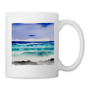 Meerwasserfarben - Tasse - Weiß - Rechts