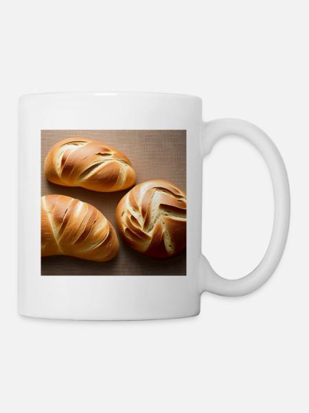 Porträt eines knusprigen Brotes - Tasse - Weiß