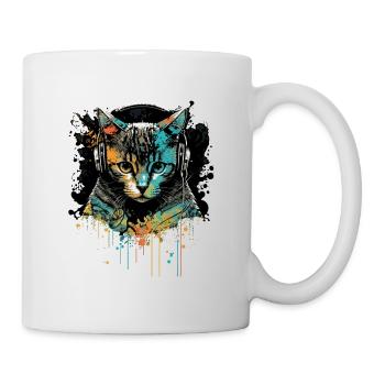 Katzenkopf - Tasse - Weiß - Rechts