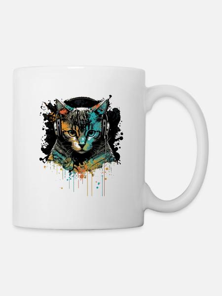 Katzenkopf - Tasse - Weiß