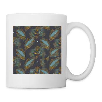 Abstraktes Muster für Fische - Tasse - Weiß - Rechts