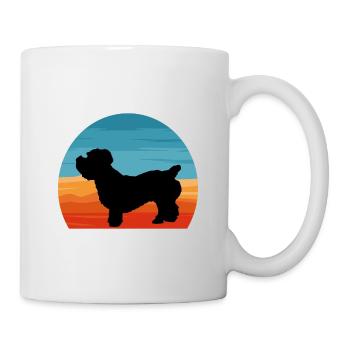 Glen De Imaal Terrier Dog Silhouette Rétro Coucher de Soleil - Mug blanc - blanc - Droite