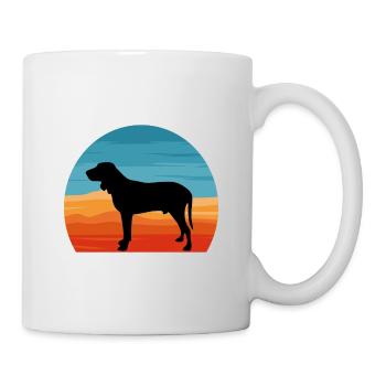 Bleu De Gascogne Grand Dog Silhouette Retro Sunset - Mug blanc - blanc - Droite