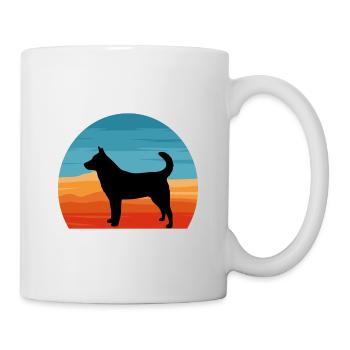 Jindo Dog Silhouette Vintage Sunset for Dog Lovers - Mug - white - Right