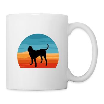 Gascon Saintongeois Dog Silhouette Retro Sunset - Mug blanc - blanc - Droite