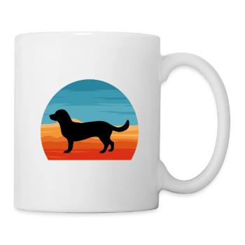 Alpine Dachsbracke Dog Silhouette Retro Sunset - Mug - white - Right