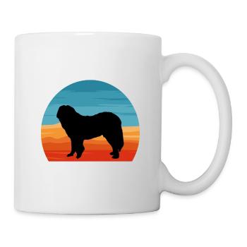 Caucasian Shepherd Dog Silhouette Retro Sunset - Mug - white - Right