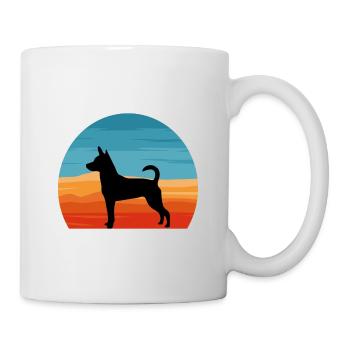 Decker Rat Terrier Dog Silhouette Retro Sunset - Mug blanc - blanc - Droite