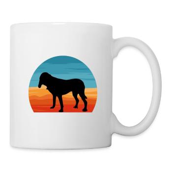 Bluetick Coonhound Dog Silhouette Retro Sunset - Mug - white - Right