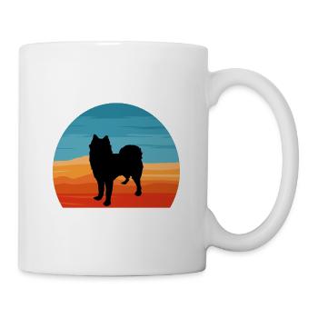Husky Dog Silhouette Vintage Sunset for Dog Lovers - Mug - white - Right