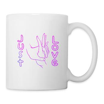 Just Love - Hand in Hand lineart - Tasse - Weiß - Rechts