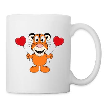 TIGER - LUFTBALLONS - LIEBE - TIER - KIND - BABY - Tasse - Weiß - Rechts