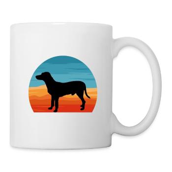 Chien Francais Blanc Et Noir Dog Silhouette Retro - Mug - white - Right