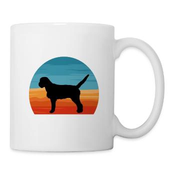 Griffon Fauve De Bretagne Dog Silhouette Retro - Mug - white - Right