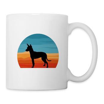 Englisch Toy Terrier Black Tan Hund Silhouette - Tasse - Weiß - Rechts