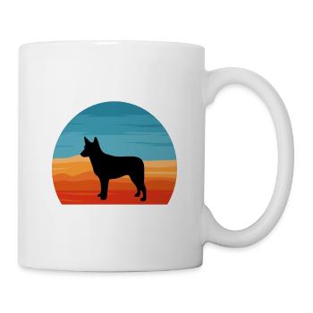 Australian Stumpy Tail Cattle Dog Silhouette - Tasse - Weiß - Rechts