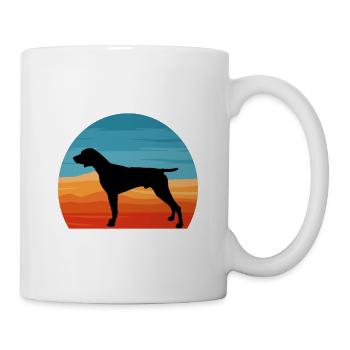 German Shorthaired Pointer Dog Silhouette Retro - Mug - white - Right
