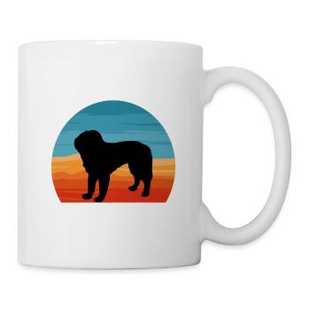 Bosnischer grobhaariger Hund Hund Silhouette Retro - Tasse - Weiß - Rechts