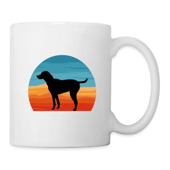 Noir et bronzé Virginie Foxhound Silhouette de chien - Mug blanc - blanc - Droite