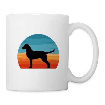 Chesapeake Bay Retriever Dog Silhouette Retro Sun - Mug - white - Right