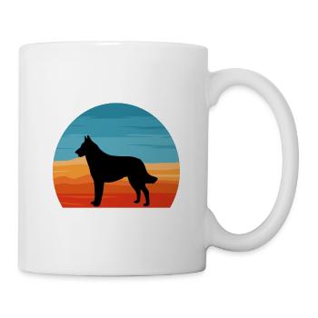 Berger Belge Laekenois Chien Silhouette Rétro - Mug blanc - blanc - Droite