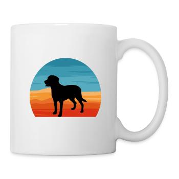 Grand Suisse Mountain Dog Silhouette Retro Sunset - Mug blanc - blanc - Droite