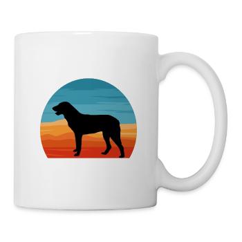 Cao De Castro Laboreiro Hund Silhouette Retro Sonne - Tasse - Weiß - Rechts