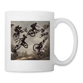 BMX freestyle montagnes design urbain - Mug blanc - blanc - Droite