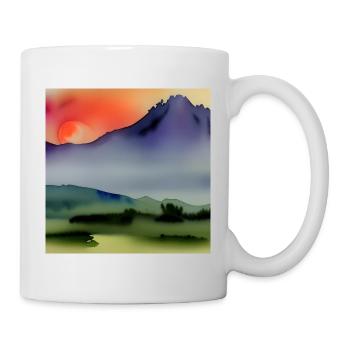 Watercolor mountain art - Mug - white - Right